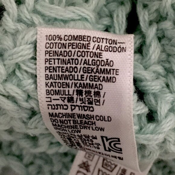 American Apparel Open Weave Knit Crop Tennis Shirt Sweater Top Seafoam Mint - M - Picture 8 of 8